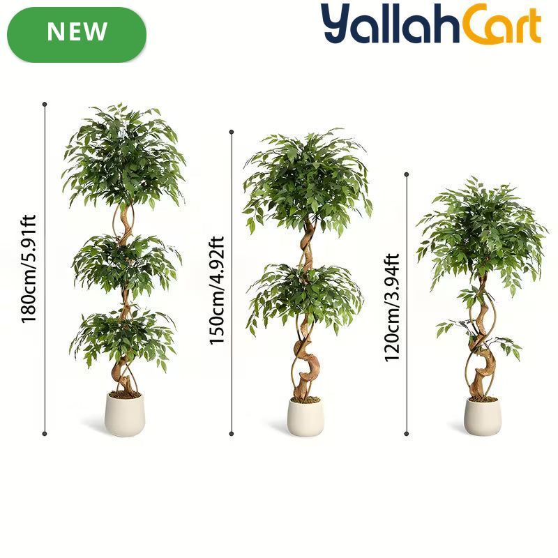 Zvezvia Artificial Ficus Tree – Realistic Faux Plant for Indoor & Outdoor Décor