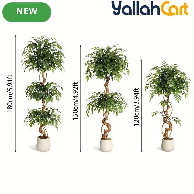 Zvezvia Artificial Ficus Tree – Realistic Faux Plant for Indoor & Outdoor Décor