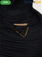 Elegant Long Sleeve Mesh Mini Dress with Ring Neck & Ruffle Details
