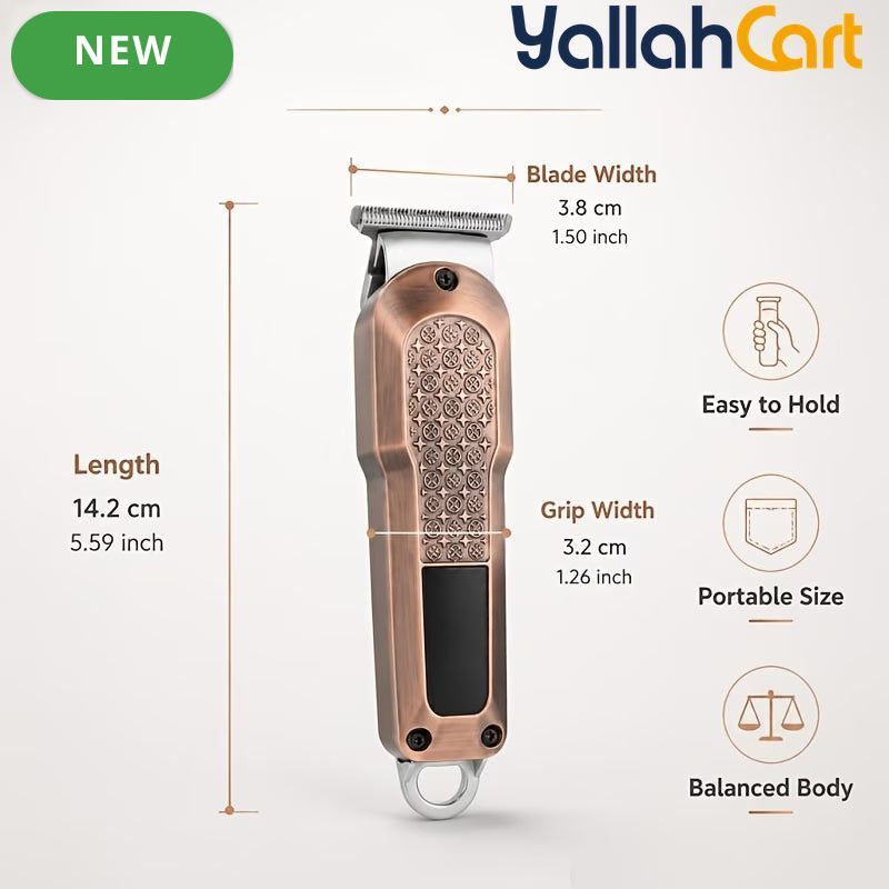 Classic Retro Metallic Hair Edger Trimmer Coffee Color