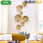 7-Piece Golden Metal Leaf Wall Art – 3D Decorative Wall Sculptures for Home & Office