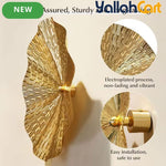 7-Piece Golden Metal Leaf Wall Art – 3D Decorative Wall Sculptures for Home & Office