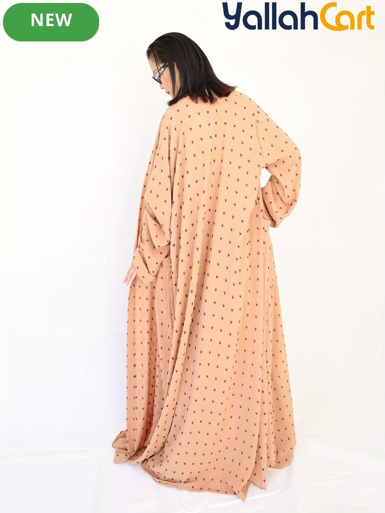 Plus Size Women’s Soft Jacquard Cardigan Abaya – Loose & Comfortable Robe