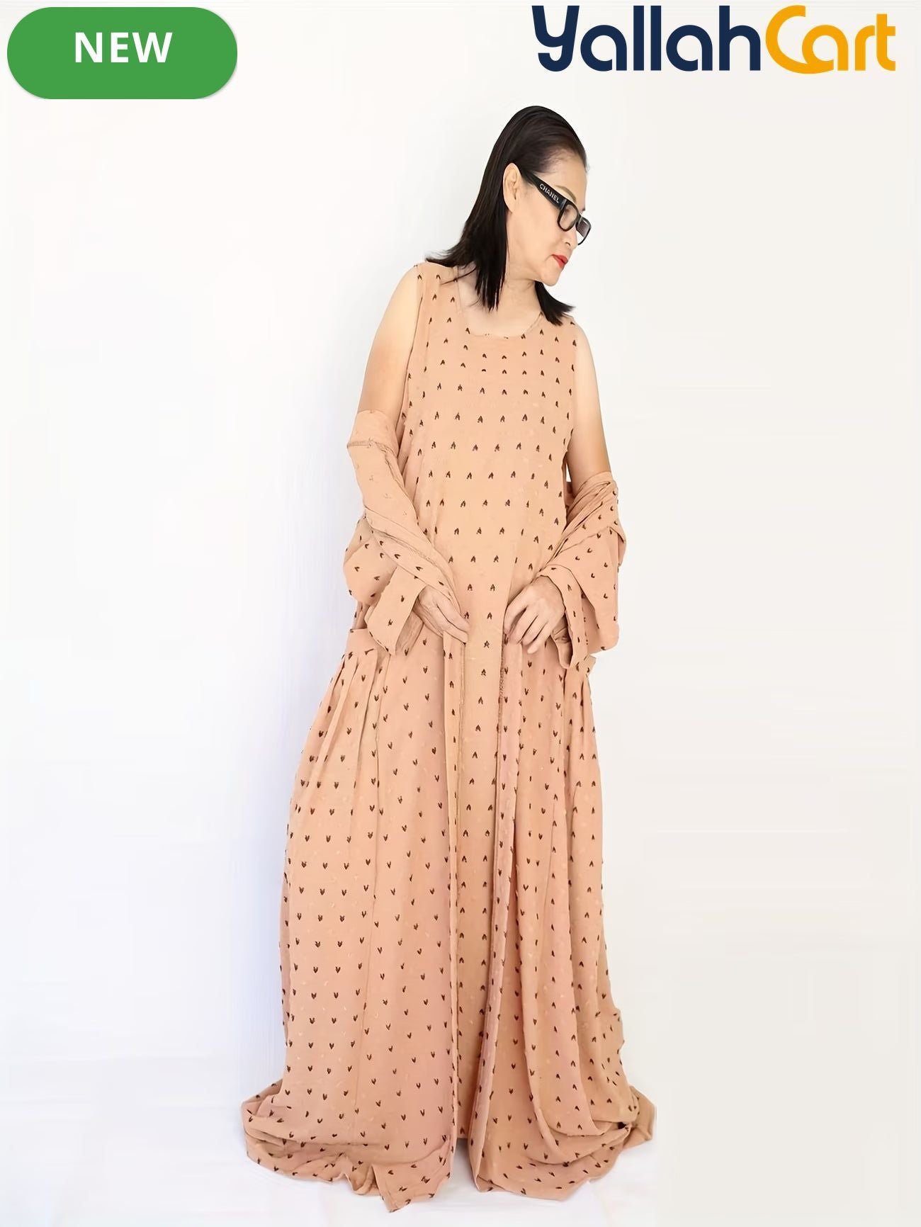 Plus Size Women’s Soft Jacquard Cardigan Abaya – Loose & Comfortable Robe