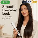 White Wide Plate Titanium Hair Straightener – Fast Heating Flat Iron for Thick Long Hair