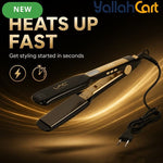 Wide Plate Digital Hair Straightener Flat Iron – Black