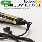 Wide Plate Digital Hair Straightener Flat Iron – Black
