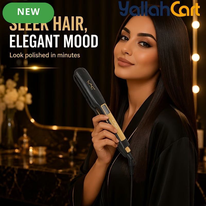 Wide Plate Digital Hair Straightener Flat Iron – Black