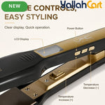 Wide Plate Digital Hair Straightener Flat Iron – Black