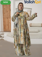 Elegant Plus Size Middle Eastern Digital Print Set