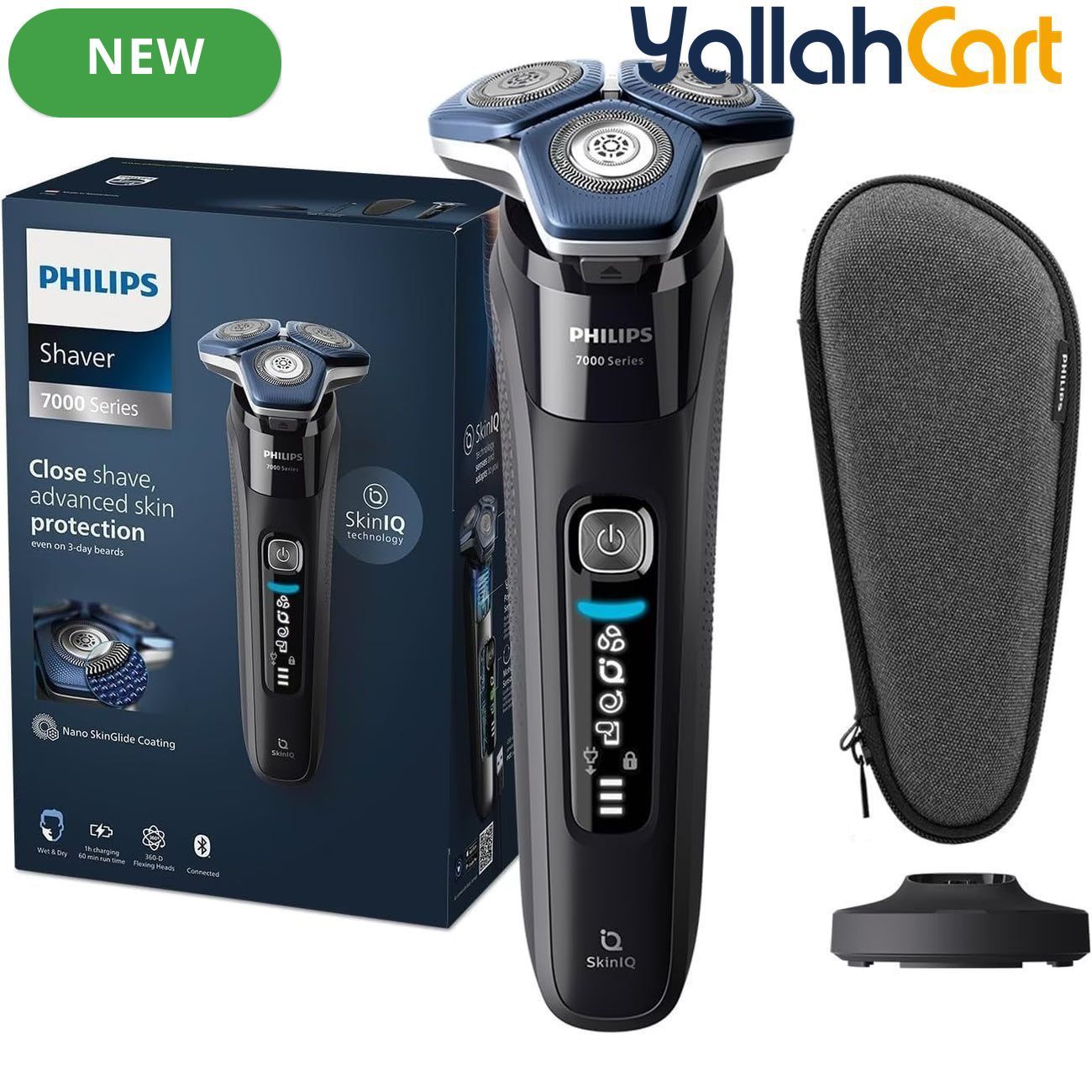Philips Shaver S7886/35 – Wet & Dry, SkinIQ Technology, Flexible Heads, 60min Cordless – Black