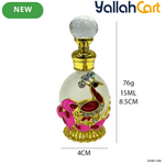 15ml Refillable Peacock Crystal Perfume Bottle – Elegant Essential Oil Dispenser with Metal Base