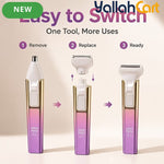 4-in-1 Women's Electric Grooming Kit – Pink | Nose Trimmer, Eyebrow Shaper, Facial Shaver & Body Hair Remover