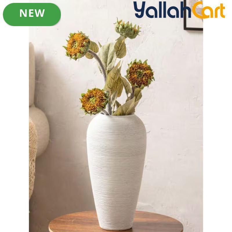 Large Ceramic Hydroponic Vase – Modern Decorative Flower Holder for Home & Office