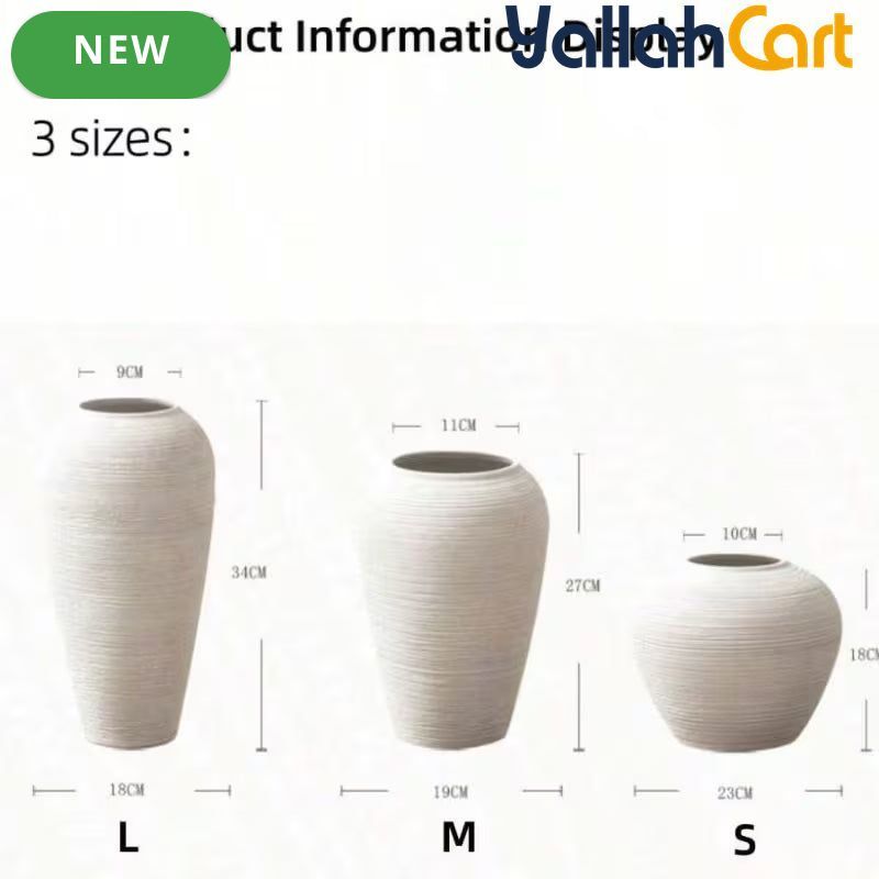 Large Ceramic Hydroponic Vase – Modern Decorative Flower Holder for Home & Office
