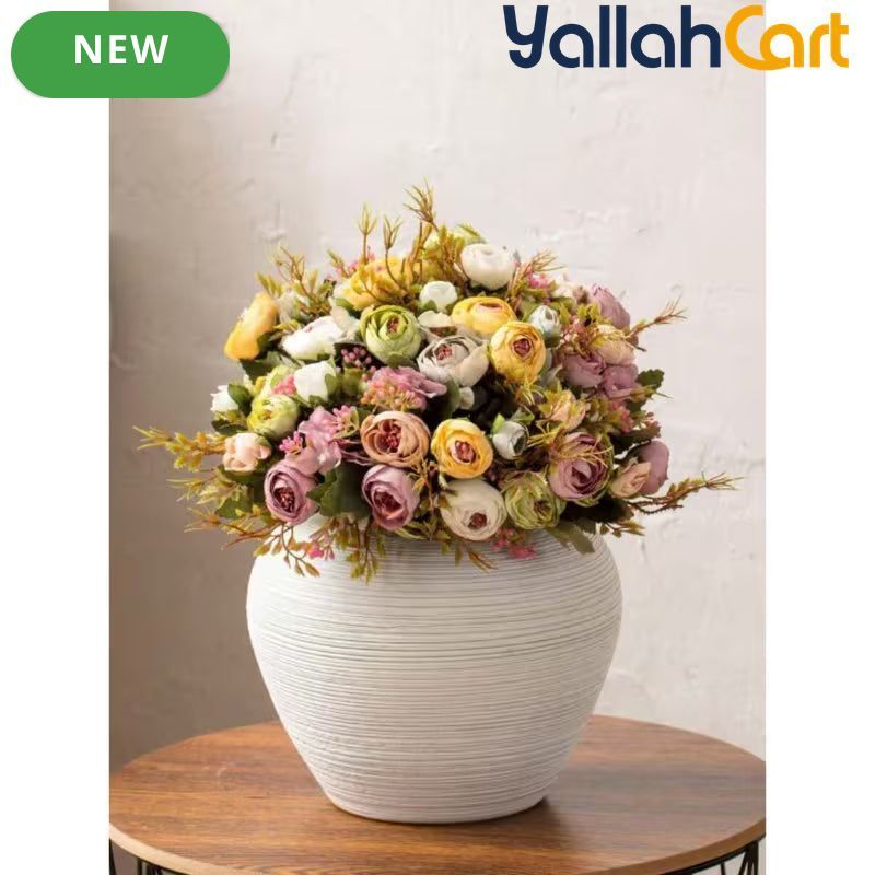 Large Ceramic Hydroponic Vase – Modern Decorative Flower Holder for Home & Office