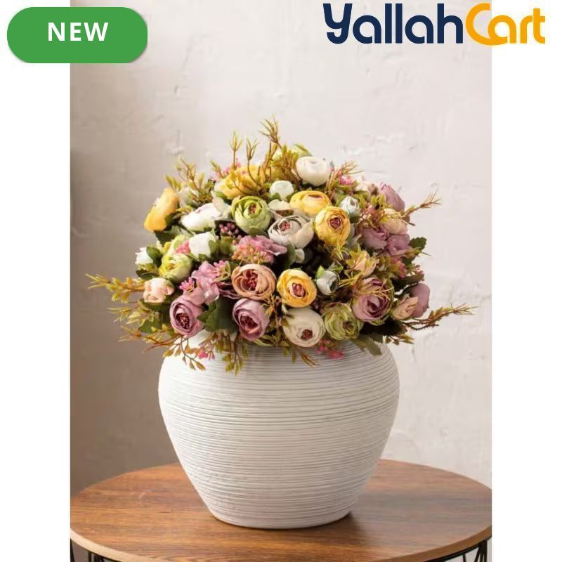 Large Ceramic Hydroponic Vase – Modern Decorative Flower Holder for Home & Office
