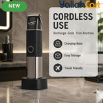 Sleek Black & Silver Hair Clipper – Portable Cordless Precision Trimmer