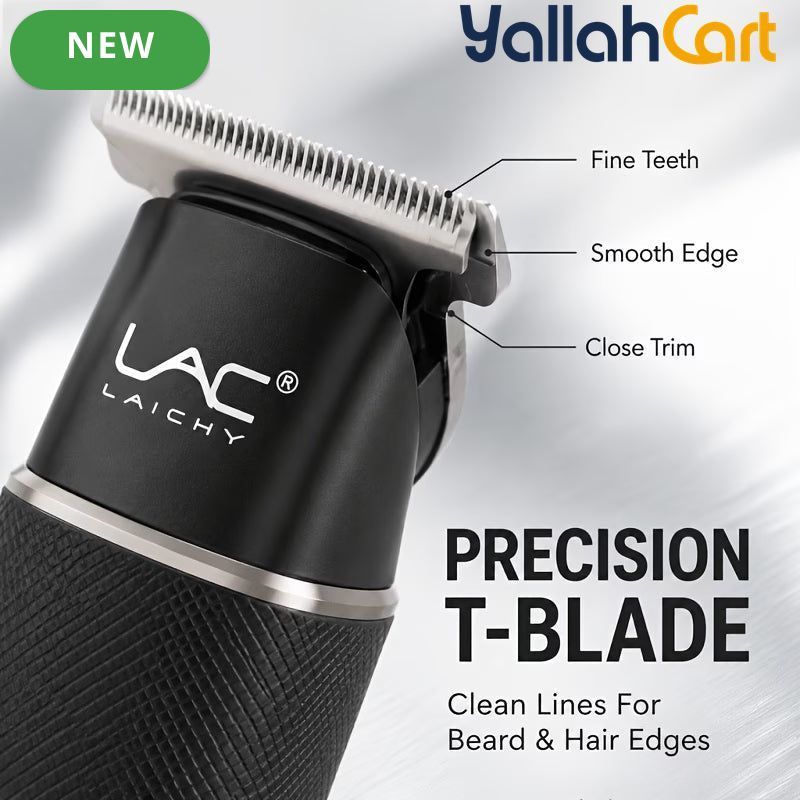 Sleek Black & Silver Hair Clipper – Portable Cordless Precision Trimmer