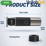 Sleek Black & Silver Hair Clipper – Portable Cordless Precision Trimmer