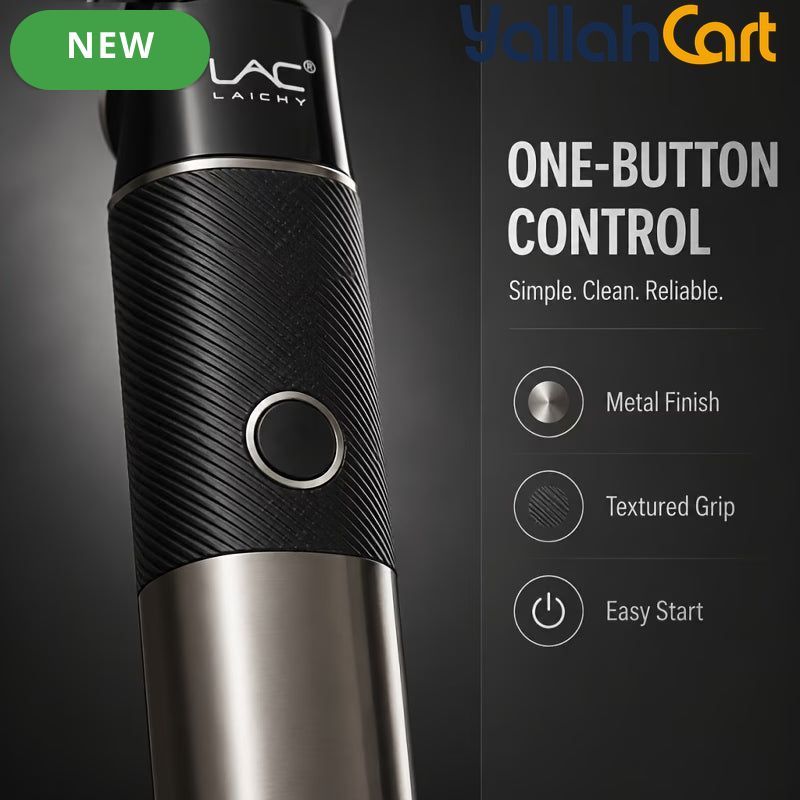 Sleek Black & Silver Hair Clipper – Portable Cordless Precision Trimmer