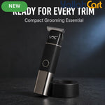 Sleek Black & Silver Hair Clipper – Portable Cordless Precision Trimmer
