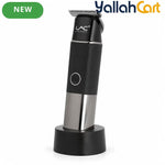 Sleek Black & Silver Hair Clipper – Portable Cordless Precision Trimmer