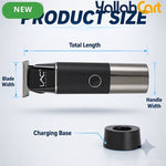 Sleek Black & Silver Hair Clipper – Portable Cordless Precision Trimmer