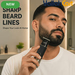 Sleek Black & Silver Hair Clipper – Portable Cordless Precision Trimmer