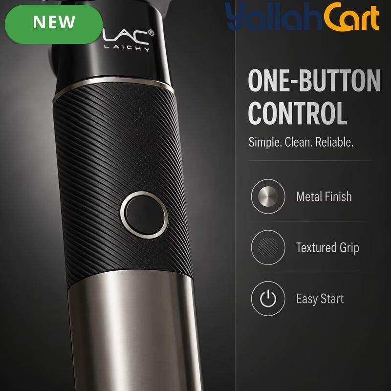 Sleek Black & Silver Hair Clipper – Portable Cordless Precision Trimmer