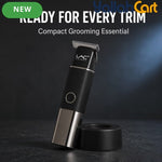 Sleek Black & Silver Hair Clipper – Portable Cordless Precision Trimmer