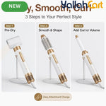 3-in-1 White Hot Air Brush Set – Hair Dryer, Smoother & Curler
