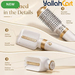 3-in-1 White Hot Air Brush Set – Hair Dryer, Smoother & Curler