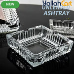 6-Inch Crystal Glass Ashtray – Square Decorative Ash Holder for Home & Office