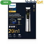 Philips All-in-One Trimmer 9000 Series 20-in-1 Stainless Steel Grooming Kit – SVG20 in 1, Wet & Dry, Rechargeable, Beard, Hair & Body