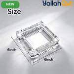 6-Inch Crystal Glass Ashtray – Square Decorative Ash Holder for Home & Office