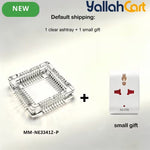 6-Inch Crystal Glass Ashtray – Square Decorative Ash Holder for Home & Office