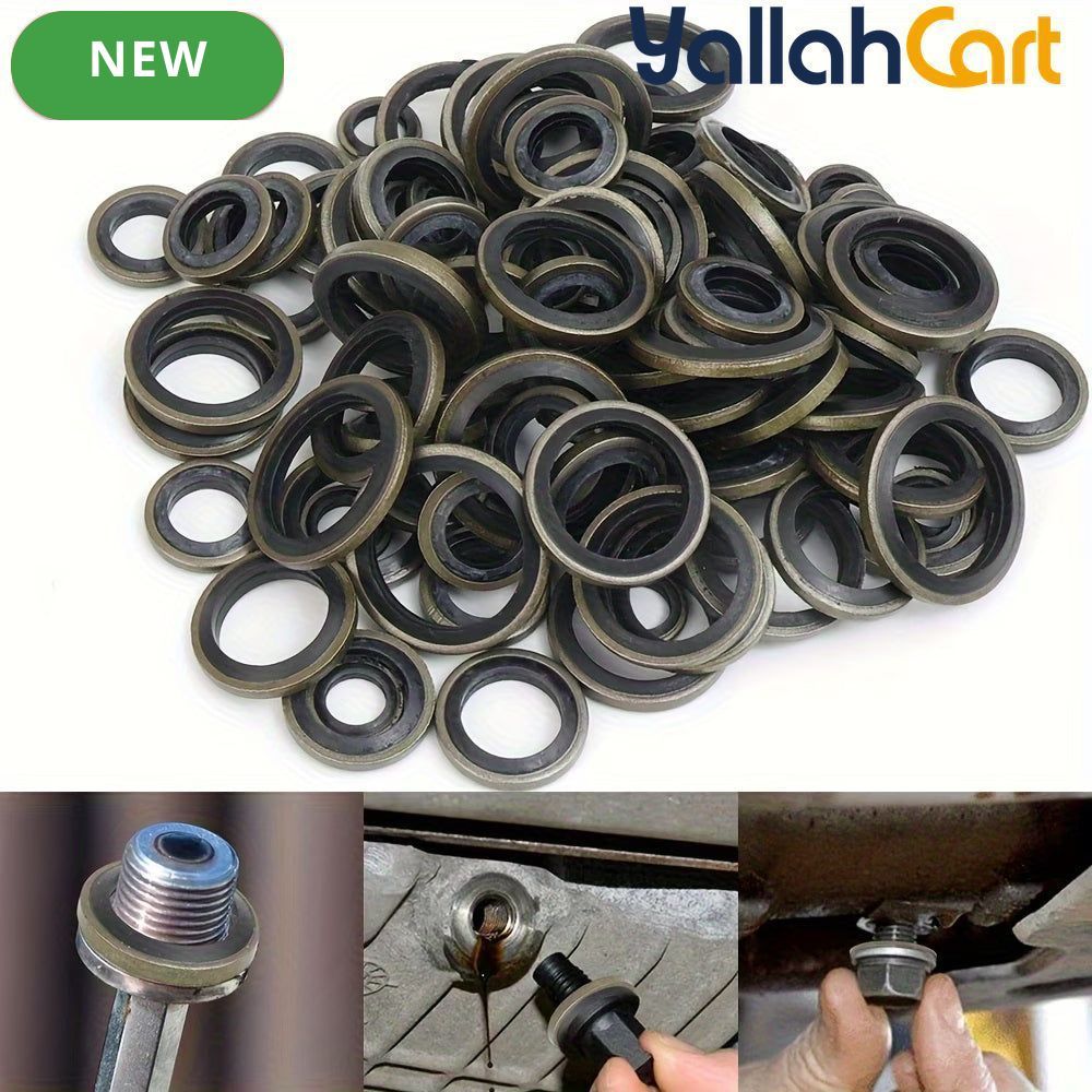 100 Pieces Oil Drain Plug Gasket Washer Kit M6 M8 M10 M12 M14 M16