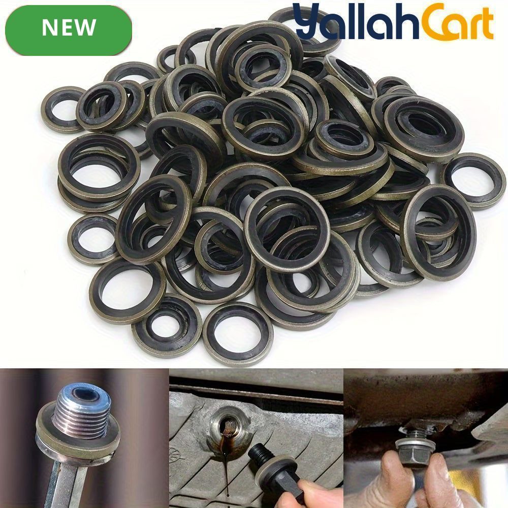 100 Pieces Oil Drain Plug Gasket Washer Kit M6 M8 M10 M12 M14 M16