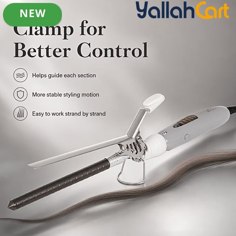 Gray White Professional Curling Wand – Ceramic Barrel Curling Iron