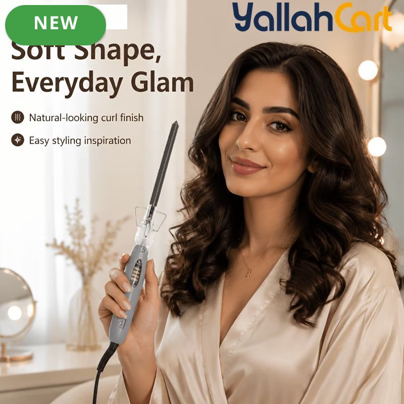 Gray White Professional Curling Wand – Ceramic Barrel Curling Iron