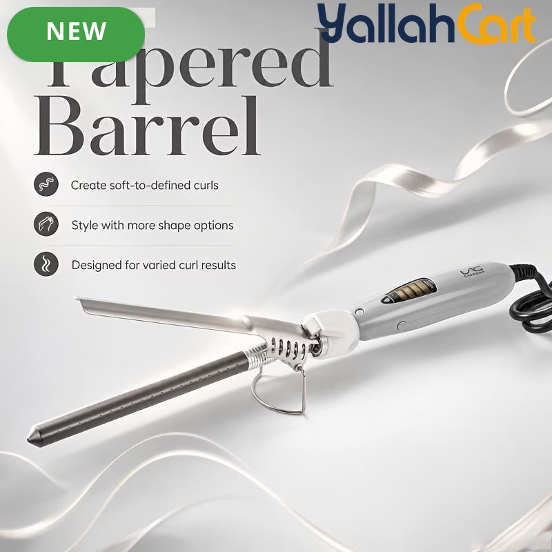 Gray White Professional Curling Wand – Ceramic Barrel Curling Iron