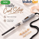 Gray White Professional Curling Wand – Ceramic Barrel Curling Iron