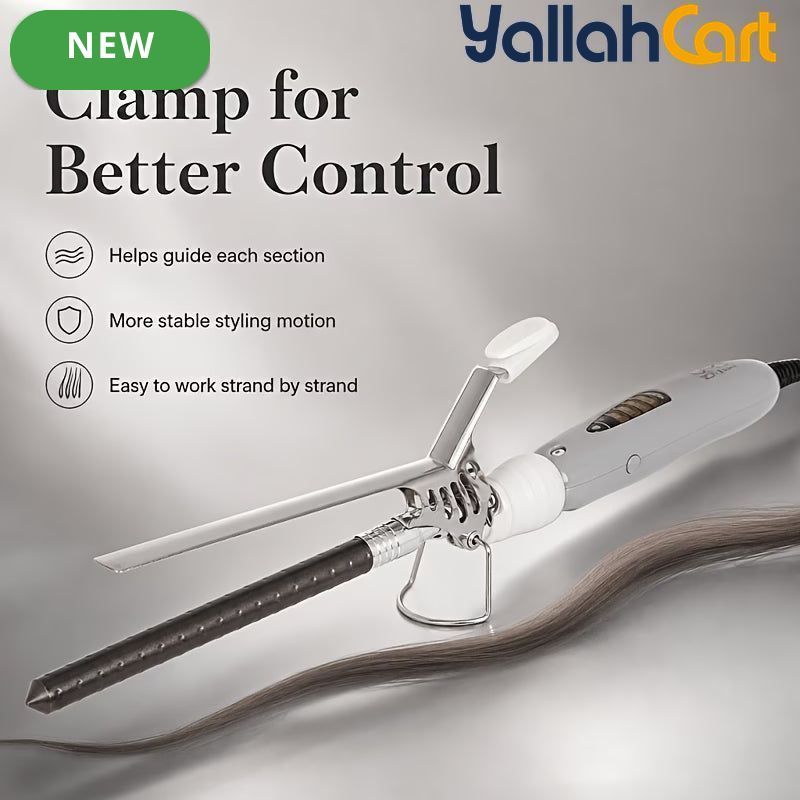 Gray White Professional Curling Wand – Ceramic Barrel Curling Iron