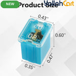 10 Pieces Automotive Low Profile Micro Cartridge Fuse Assortment 20A-60A