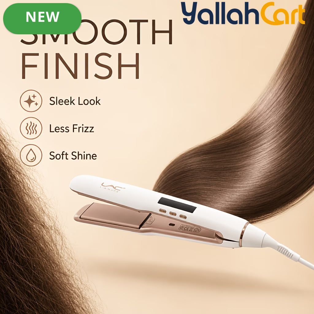 White Rose Golden Travel Hair Straightener – Ceramic Flat Iron with Travel Bag