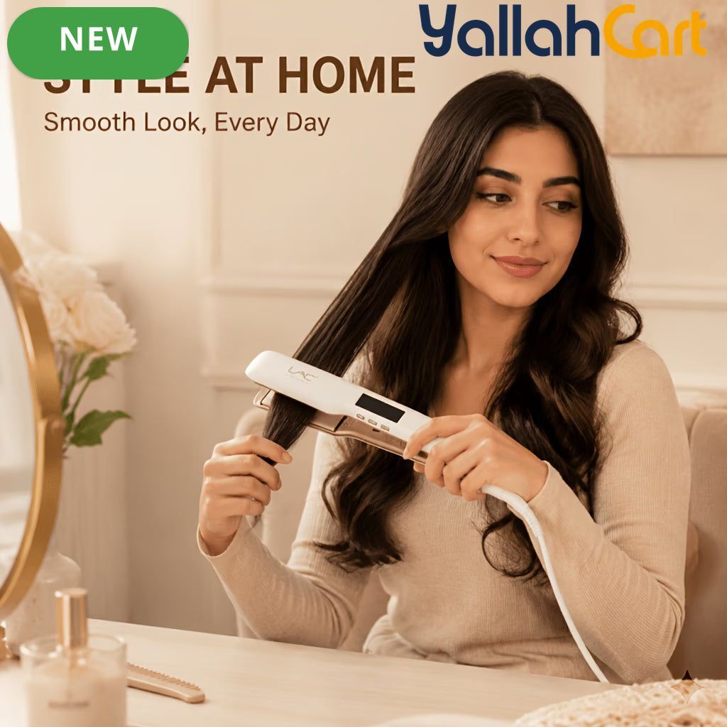 White Rose Golden Travel Hair Straightener – Ceramic Flat Iron with Travel Bag