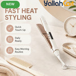 White Rose Golden Travel Hair Straightener – Ceramic Flat Iron with Travel Bag