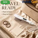 White Rose Golden Travel Hair Straightener – Ceramic Flat Iron with Travel Bag
