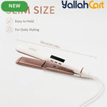 White Rose Golden Travel Hair Straightener – Ceramic Flat Iron with Travel Bag
